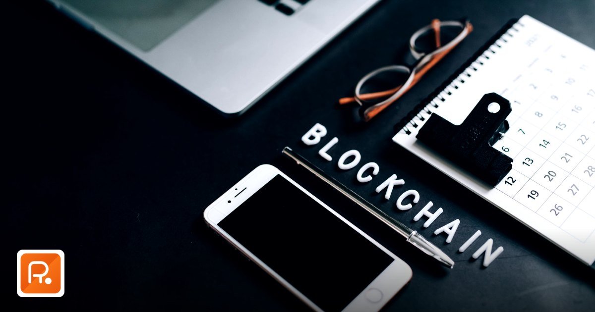 Blockchain Corporate Gift Procurement UAE: Boosting Transparency - flat lay of a modern digital workspace with blockchain